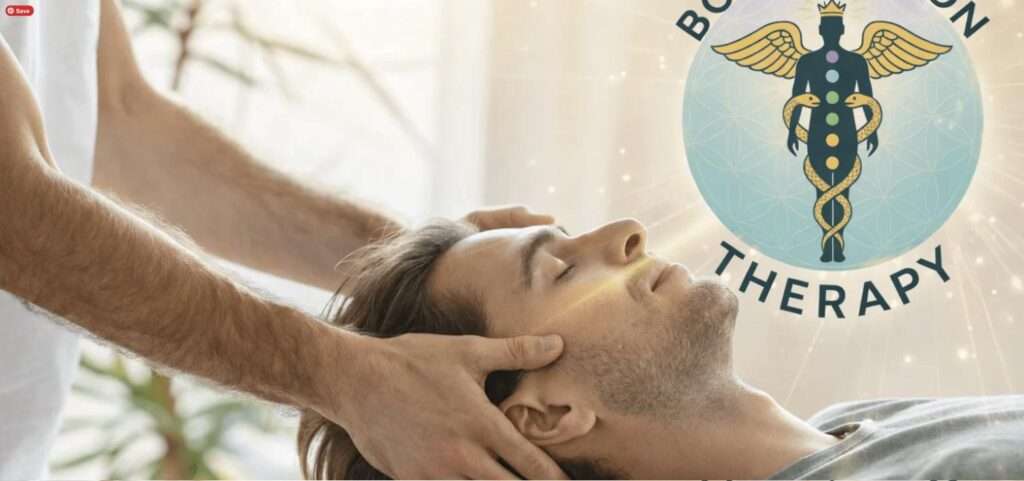 Therapist performing manual therapy treatment on a client's neck at Body Motion Therapy